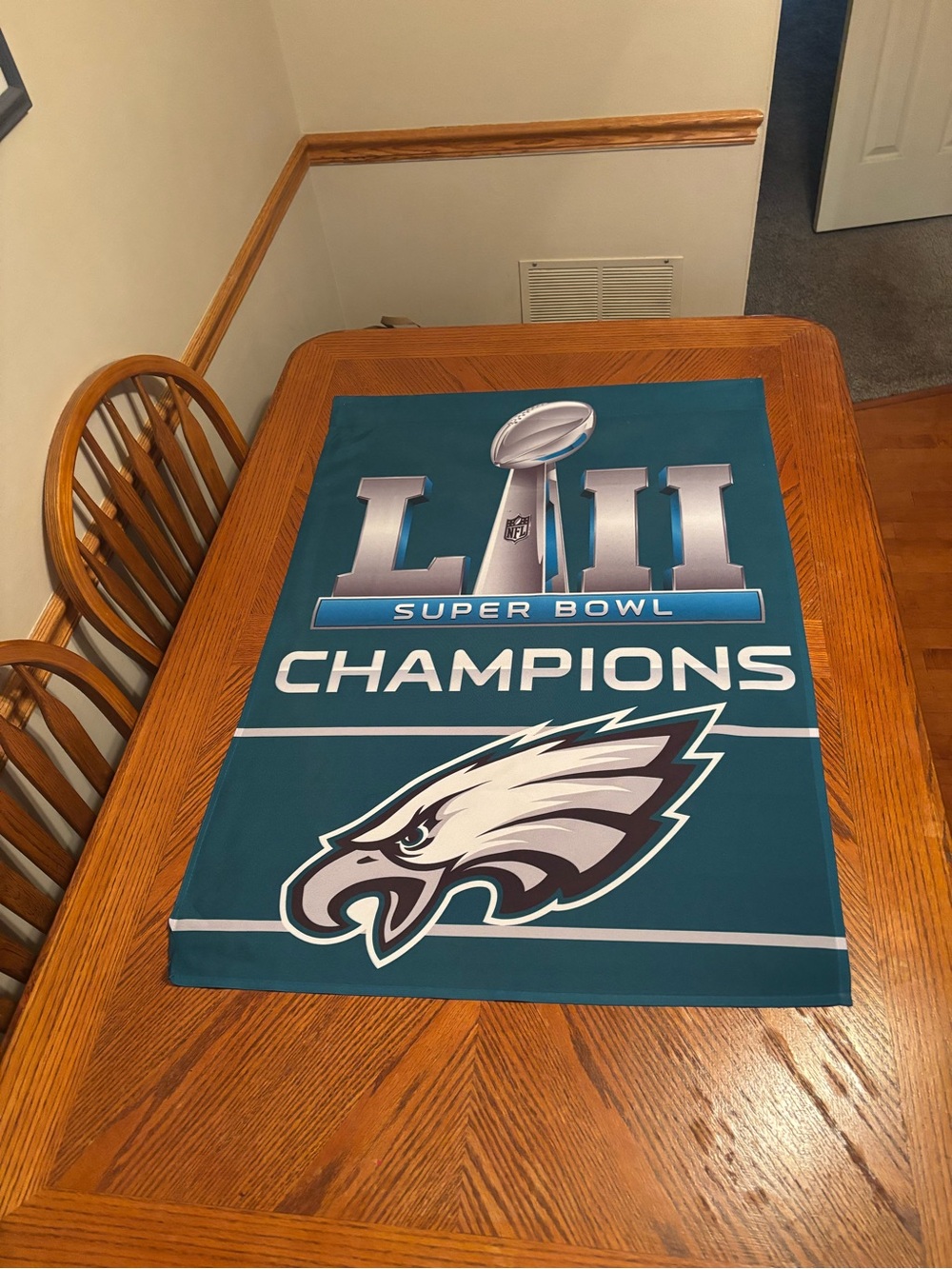 Philadelphia Eagles Super Bowl LII Champions Wall Flag - Teal